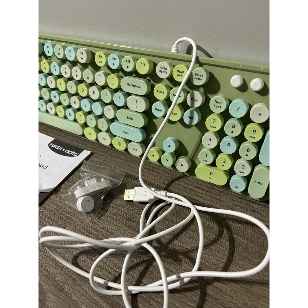 Wired Keyboard Retro Round 84 Keys Lightweight Keyboard For PC MAC Model: SK-623